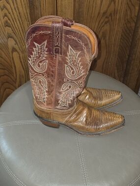 Lucchese 1883  Brown Lizard Western Cowboy Boots Women’s Size 6 B N4002